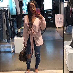 Loose blush pink blouse